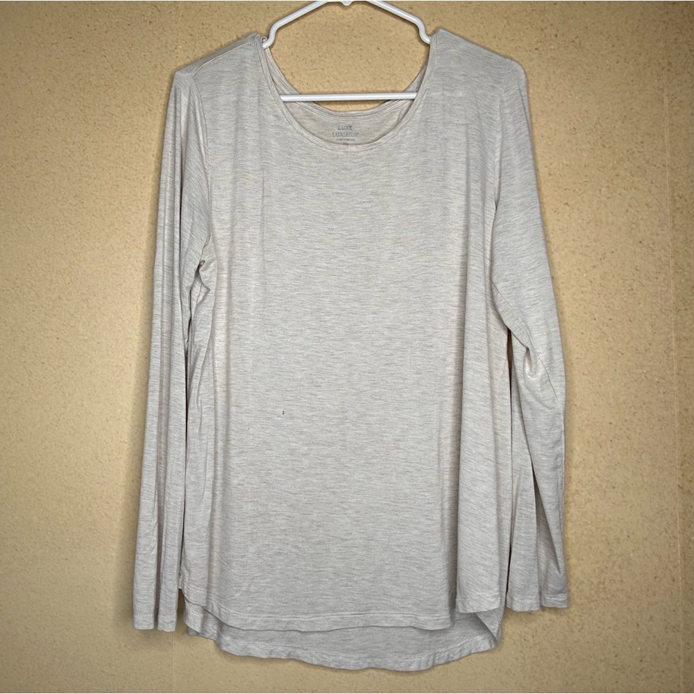 LUXE Cream Long Sleeve Top